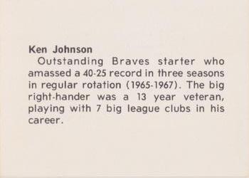 1978 Atlanta Sports Collectors Convention #NNO Ken Johnson Back