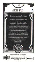 2015 Upper Deck Goodwin Champions - Mini Canvas #120 Jerry West Back