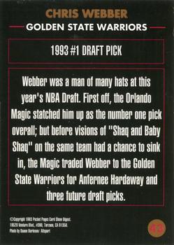1992-94 Pocket Pages Cards #43 Chris Webber Back