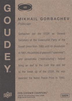 2015 Upper Deck Goodwin Champions - Goudey #48 Mikhail Gorbachev Back