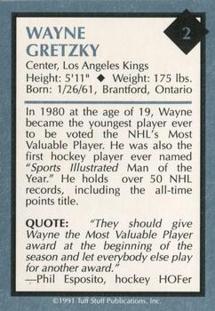 1991 Tuff Stuff Magazine #2 Wayne Gretzky Back