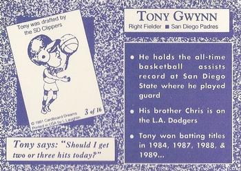 1991 Cardboard Dreams (unlicensed) #3 Tony Gwynn Back