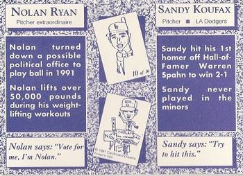 1991 Cardboard Dreams (unlicensed) #10 Nolan Ryan / Sandy Koufax Back