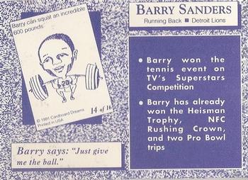 1991 Cardboard Dreams (unlicensed) #14 Barry Sanders Back