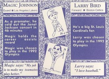 1991 Cardboard Dreams (unlicensed) #16 Larry Bird / Magic Johnson Back