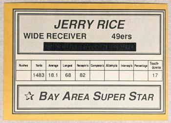 1990 Bay Area Super Star (unlicensed) #NNO Jerry Rice Back