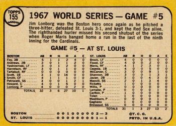 1968 Topps Milton Bradley Win-A-Card #155 World Series Game 5 Back