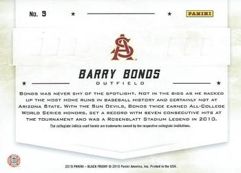 2015 Panini Black Friday - College Legends #9 Barry Bonds Back