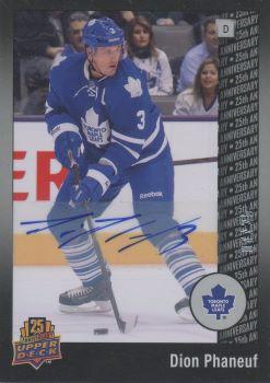 2014 Upper Deck 25th Anniversary - Silver Celebration Autographs #3 Dion Phaneuf Front