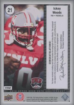 2014 Upper Deck 25th Anniversary - Silver Celebration Autographs #21 Ickey Woods Back