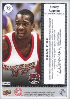 2014 Upper Deck 25th Anniversary - Silver Celebration Autographs #72 Stacey Augmon Back