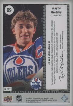 2014 Upper Deck 25th Anniversary - Silver Celebration Autographs #99 Wayne Gretzky Back