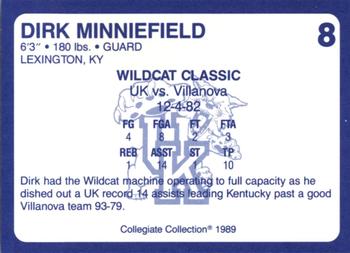 1989-90 Collegiate Collection Kentucky Wildcats #8 Dirk Minniefield Back