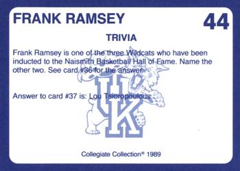 1989-90 Collegiate Collection Kentucky Wildcats #44 Frank Ramsey Back
