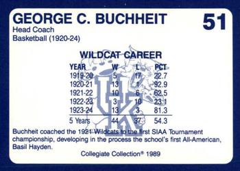 1989-90 Collegiate Collection Kentucky Wildcats #51 George C. Buchheit Back