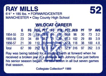 1989-90 Collegiate Collection Kentucky Wildcats #52 Ray Mills Back