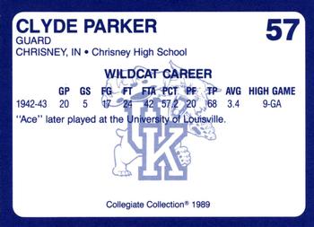 1989-90 Collegiate Collection Kentucky Wildcats #57 Clyde Parker Back