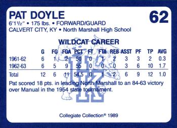 1989-90 Collegiate Collection Kentucky Wildcats #62 Pat Doyle Back