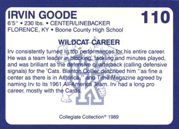 1989-90 Collegiate Collection Kentucky Wildcats #110 Irv Goode Back