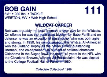 1989-90 Collegiate Collection Kentucky Wildcats #111 Bob Gain Back