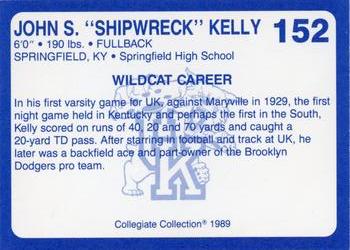 1989-90 Collegiate Collection Kentucky Wildcats #152 Shipwreck Kelly Back