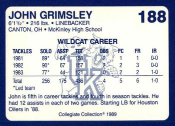1989-90 Collegiate Collection Kentucky Wildcats #188 John Grimsley Back