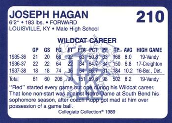 1989-90 Collegiate Collection Kentucky Wildcats #210 Joseph Hagan Back