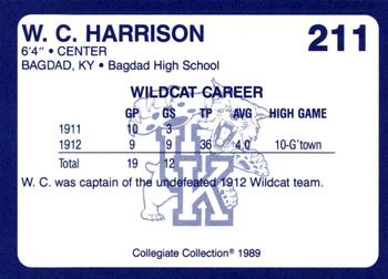 1989-90 Collegiate Collection Kentucky Wildcats #211 W.C. Harrison Back