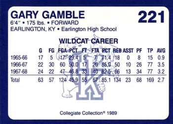 1989-90 Collegiate Collection Kentucky Wildcats #221 Gary Gamble Back