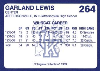 1989-90 Collegiate Collection Kentucky Wildcats #264 Garland Lewis Back
