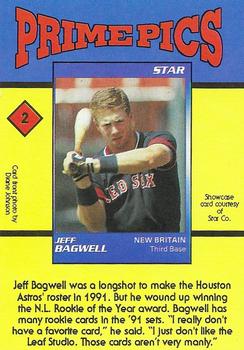 1992 The Sports Card Review & Value Line Prime Pics #2 Jeff Bagwell Back