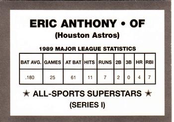 1989-90 All-Sports Superstars Series 1-4 (unlicensed) #NNO Eric Anthony Back