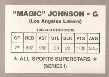 1989-90 All-Sports Superstars Series 1-4 (unlicensed) #NNO Magic Johnson Back