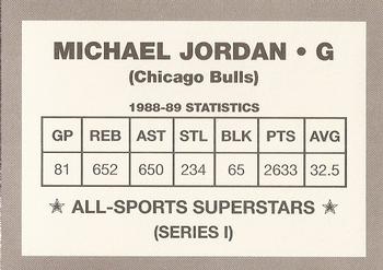 1989-90 All-Sports Superstars Series 1-4 (unlicensed) #NNO Air Jordan Back