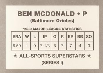 1989-90 All-Sports Superstars Series 1-4 (unlicensed) #NNO Ben McDonald Back