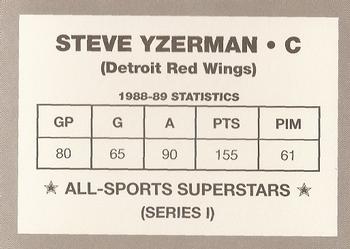 1989-90 All-Sports Superstars Series 1-4 (unlicensed) #NNO Steve Yzerman Back
