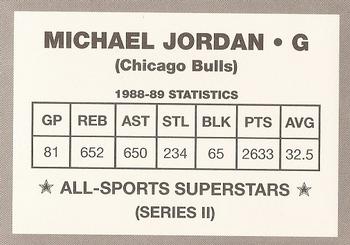 1989-90 All-Sports Superstars Series 1-4 (unlicensed) #NNO Michael Jordan Back