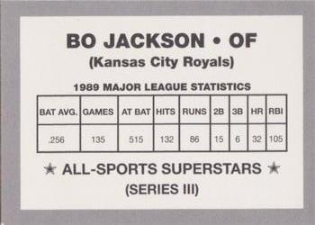 1989-90 All-Sports Superstars Series 1-4 (unlicensed) #NNO Bo Jackson Back