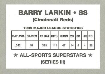 1989-90 All-Sports Superstars Series 1-4 (unlicensed) #NNO Barry Larkin Back