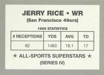 1989-90 All-Sports Superstars Series 1-4 (unlicensed) #NNO Jerry Rice Back