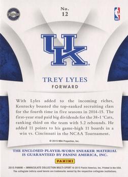 2015 Panini Immaculate Collection Collegiate - Collegiate Sole of the Game #12 Trey Lyles Back