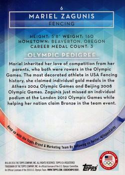 2016 Topps U.S. Olympic & Paralympic Team Hopefuls #6 Mariel Zagunis Back