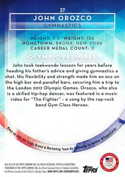 2016 Topps U.S. Olympic & Paralympic Team Hopefuls #27 John Orozco Back