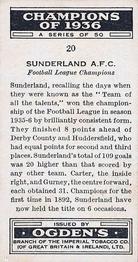 1937 Ogden's Champions of 1936 #20 Sunderland A.F.C. Back