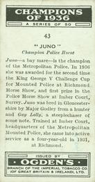 1937 Ogden's Champions of 1936 #43 Juno Back
