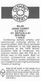 1988 Brooke Bond Olympic Greats #40 John Curry Back