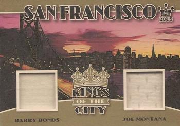 2015 Leaf Sportkings - Kings of the City Gold #KC-01 Barry Bonds / Joe Montana Front