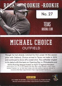 2014 Panini The National Convention #27 Michael Choice Back