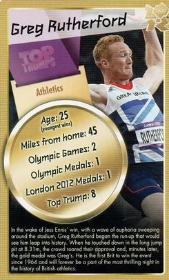 2012 Top Trumps Gold 30 Legends of London 2012 #NNO Greg Rutherford Front