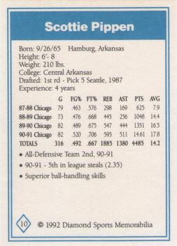 1992 Diamond Sports Memorabilia Magazine #10 Scottie Pippen Back